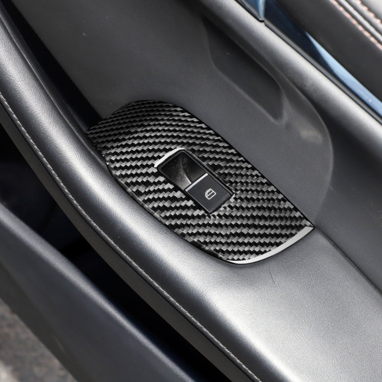 7-in-1 Carbon Fibre Window Control Trim Stickers for 2020 Mazda 3 Axela, Left-Hand Drive