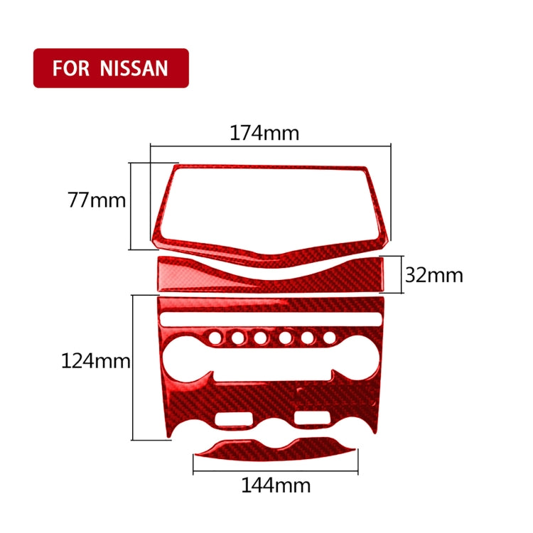 Carbon Fibre 5-in-1 Air Conditioning Adjustment Panel Decorative Stickers for Nissan 370Z / Z34 (2009 Onwards) - Left & Right Drive Universal Fit