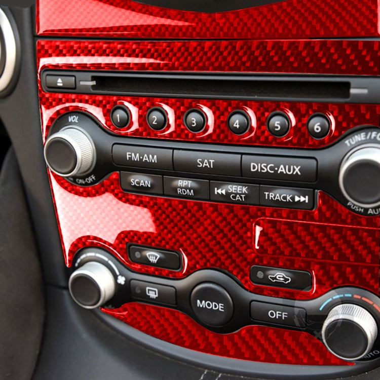 Carbon Fibre 5-in-1 Air Conditioning Adjustment Panel Decorative Stickers for Nissan 370Z / Z34 (2009 Onwards) - Left & Right Drive Universal Fit