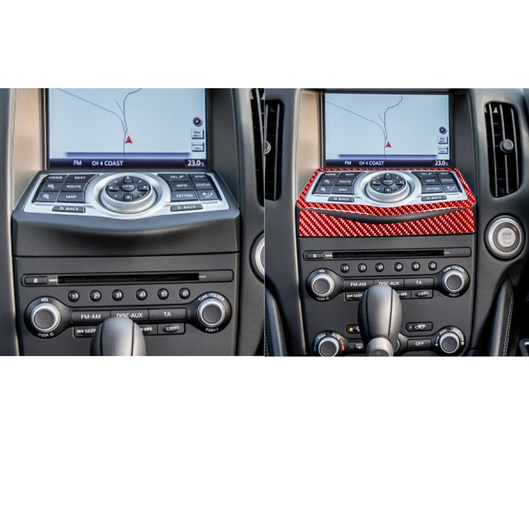Carbon Fibre 2-in-1 Multimedia Navigation Button Frame Decorative Sticker for Nissan 370Z / Z34 (2009+) - Universal Fit for Left and Right Drive