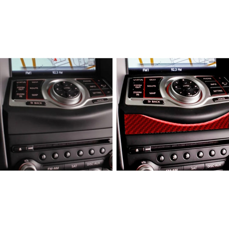 Carbon Fibre Multimedia Navigation Button Trim for Nissan 370Z / Z34 2009+, Universal Left and Right Drive Decor Accent