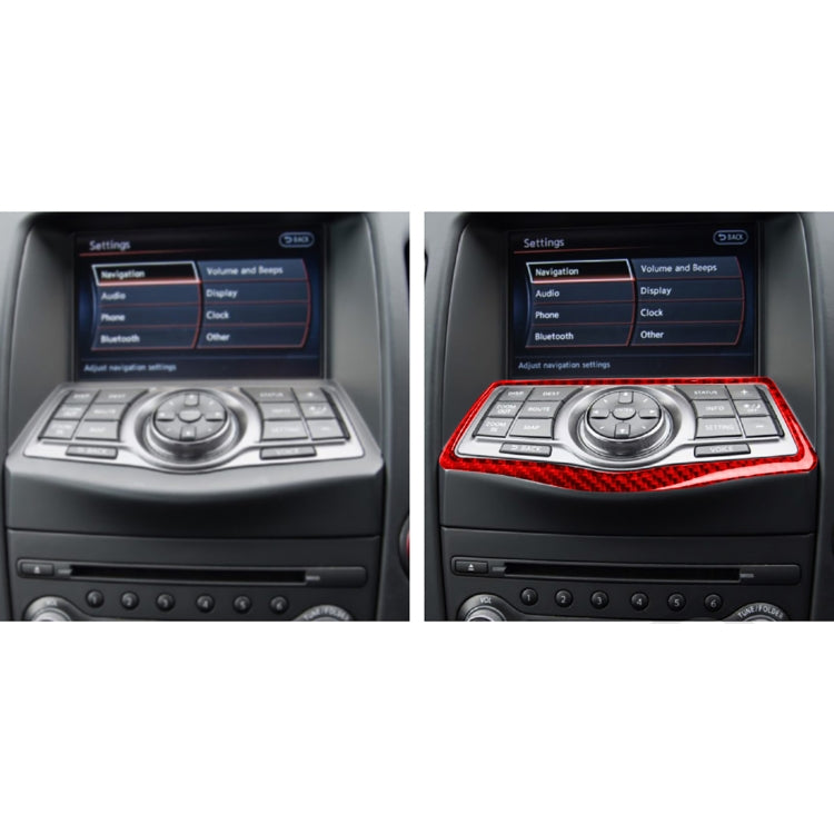 Carbon Fibre Decorative Multimedia Navigation Button Panel for Nissan 370Z/Z34 (2009-) - Universal Fit for Left and Right Drive