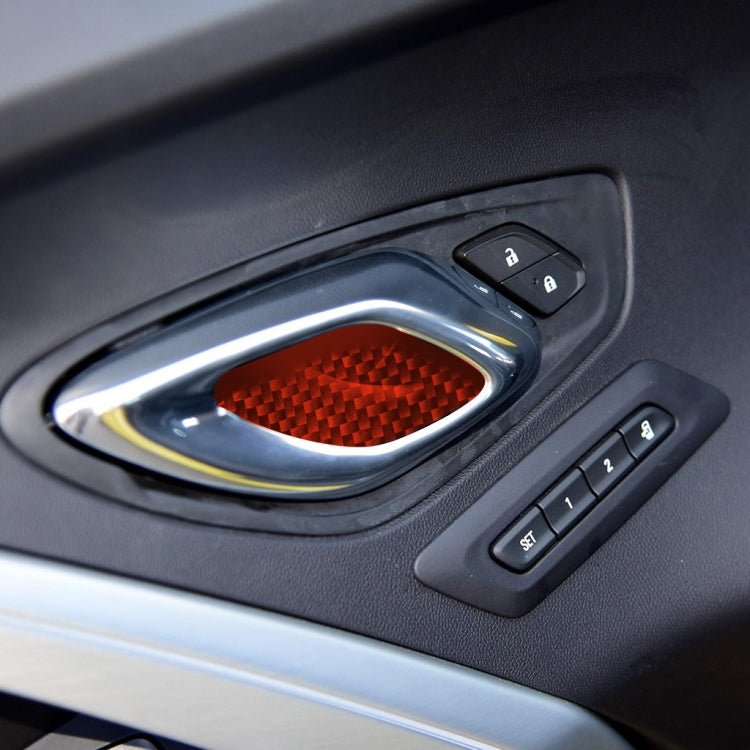Carbon Fibre Interior Door Bowl Accent Sticker for Chevrolet Camaro 2017-2019, Universal for Left and Right Drive