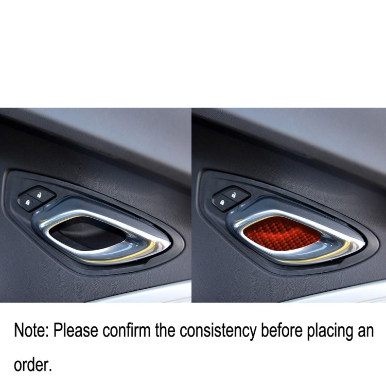Carbon Fibre Interior Door Bowl Accent Sticker for Chevrolet Camaro 2017-2019, Universal for Left and Right Drive