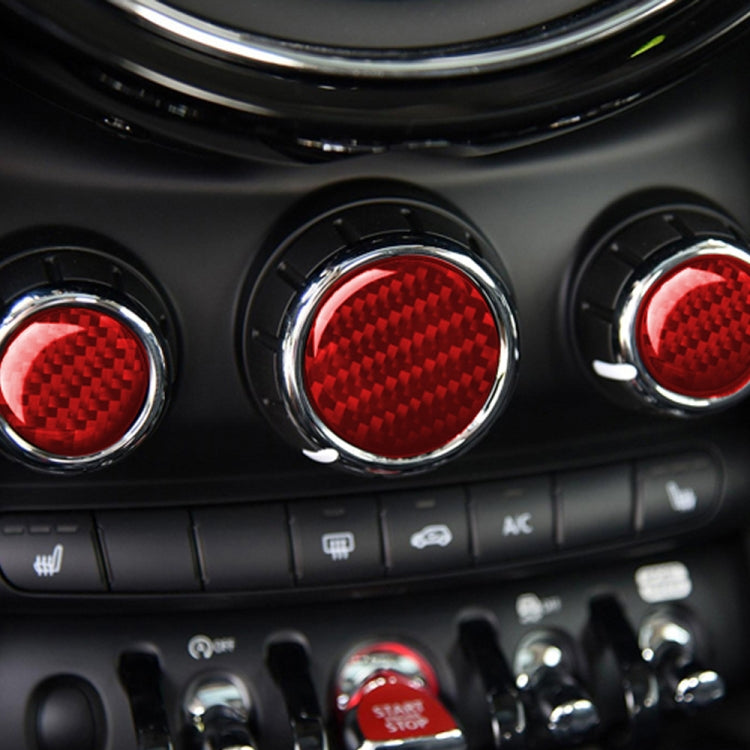 Carbon Fibre Multimedia Knob Decorative Sticker for BMW Mini F55 F56 F60 - Universal Fit for Left and Right Drive