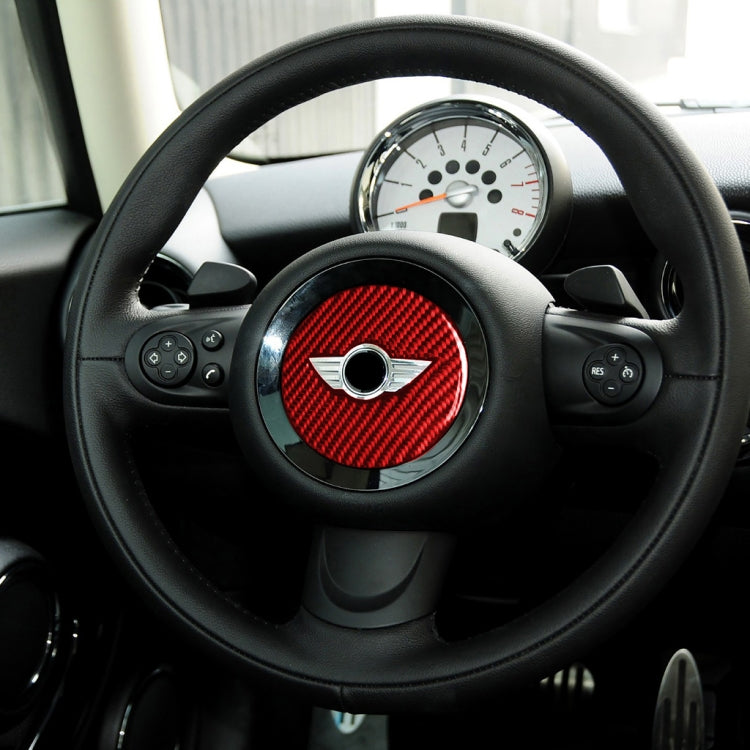 Carbon Fibre Steering Wheel Emblem Sticker for BMW Mini Cooper Countryman F60 F55 F56 - Universal Fit for Left and Right Drive