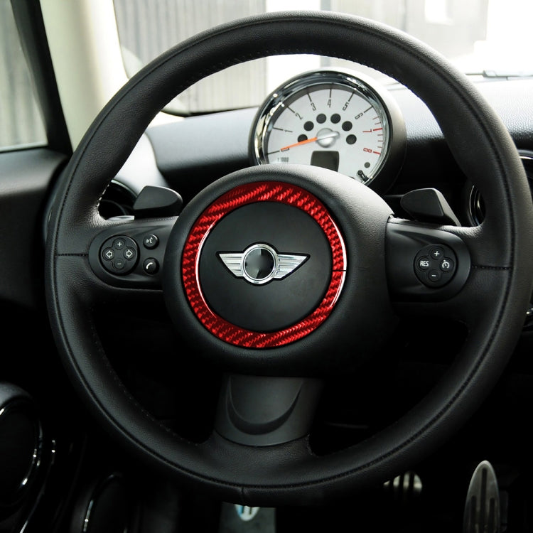 Carbon Fibre Steering Wheel Trim Decal for BMW Mini R55 R56 Countryman R60 Paceman R61 (2007-2013) - Universal Fit for Left and Right Drive