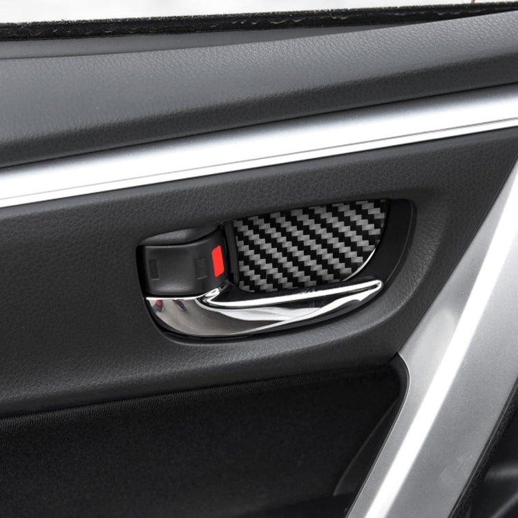 Carbon Fibre Inner Door Bowl Trim Stickers for Toyota Corolla / Levin 2014-2018, Universal Fit for Left and Right Drive