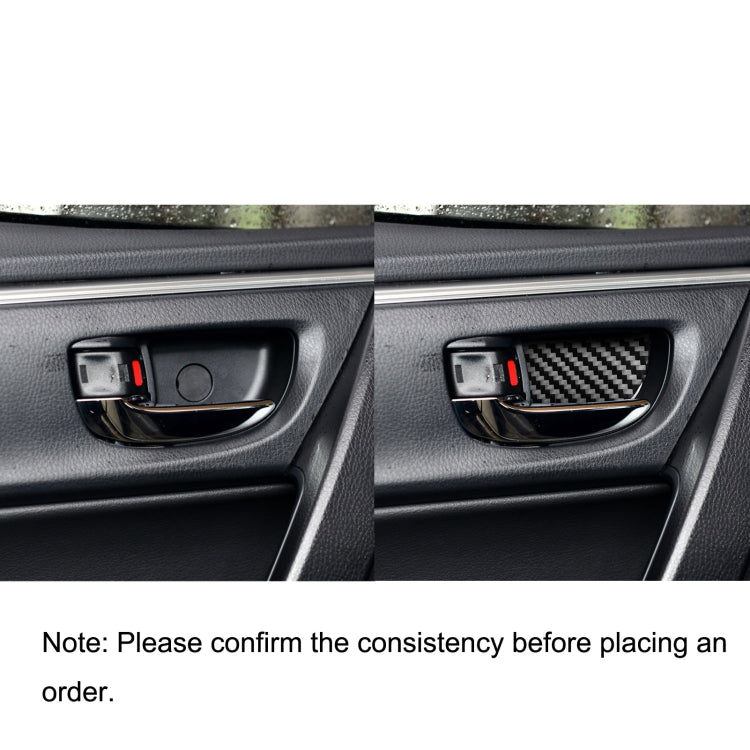 Carbon Fibre Inner Door Bowl Trim Stickers for Toyota Corolla / Levin 2014-2018, Universal Fit for Left and Right Drive