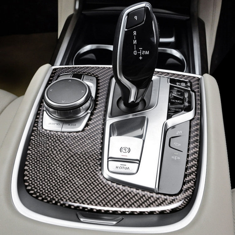 Carbon Fibre Central Shift Panel Cover Sticker for BMW G11 / G12 (2016 Onwards) - Right-Hand Drive