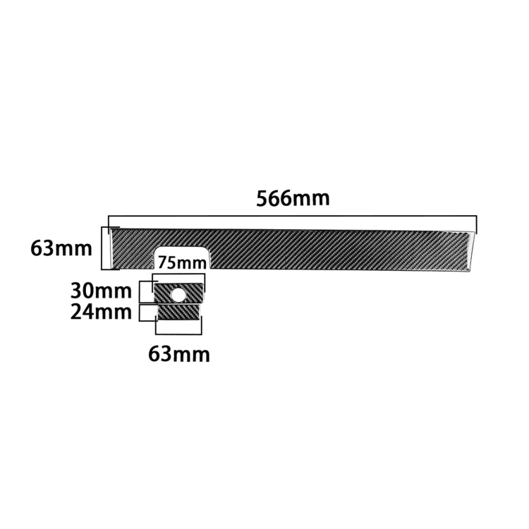 Set of 3 Carbon Fibre Decorative Stickers for Toyota Tundra 2014-2018 Co-Pilot Glove Box