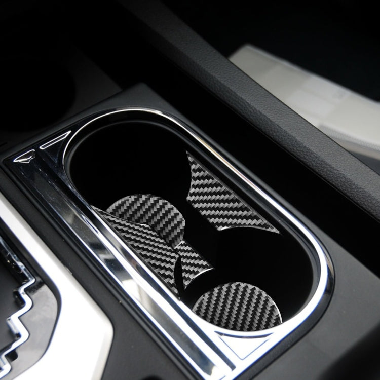 5-Piece Carbon Fibre Decorative Stickers for Toyota Tundra Cup Holder - Stylish Interior Upgrade (2014-2018)