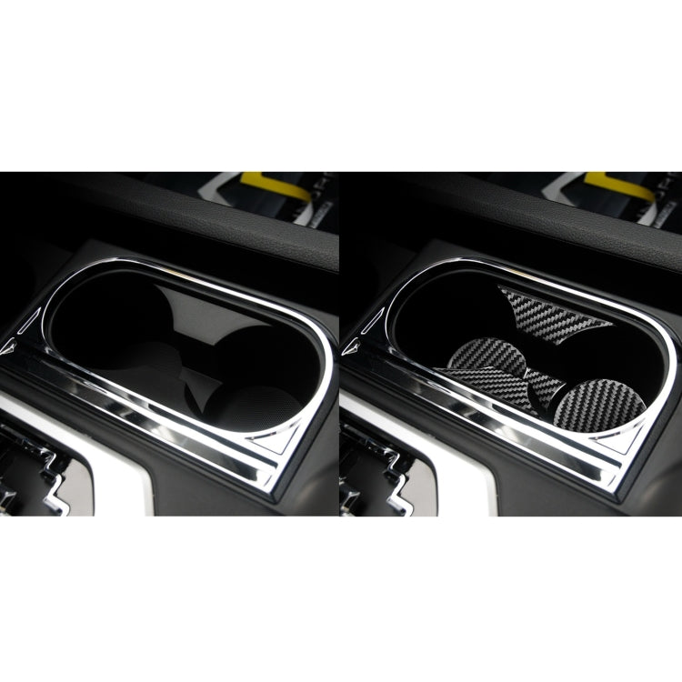 5-Piece Carbon Fibre Decorative Stickers for Toyota Tundra Cup Holder - Stylish Interior Upgrade (2014-2018)