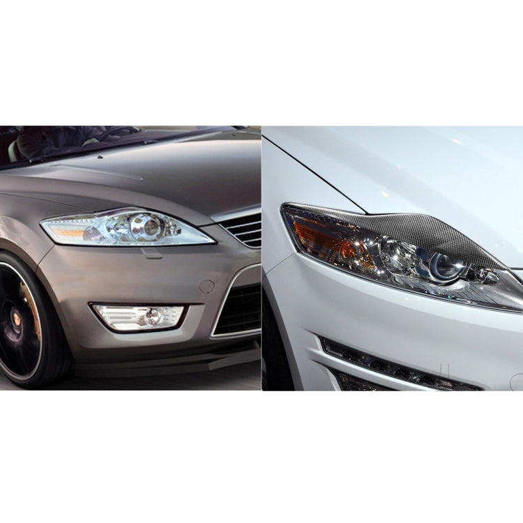 2 PCS / Set Carbon Fiber Car Lamp Eyebrow Decorative Sticker for Ford Mondeo MK4 2007-2013, Drop Glue Version