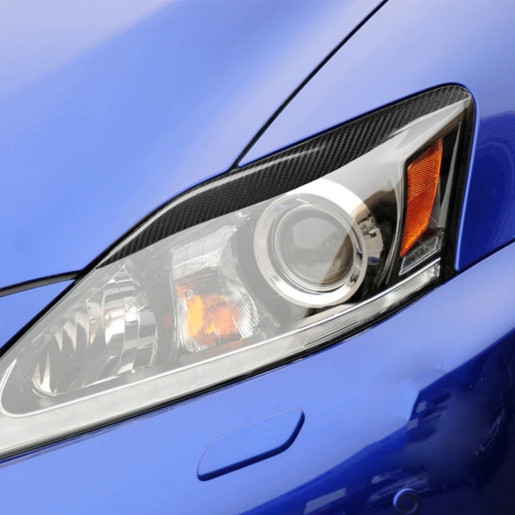 2 PCS / Set Carbon Fiber Car Lamp Eyebrow Decorative Sticker for Lexus IS250/ IS300 2006-2012, Drop Glue Version