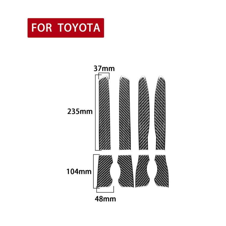 8-Piece Carbon Fibre Decorative Stickers for Toyota 4Runner Door Storage Slots (2010-2020)