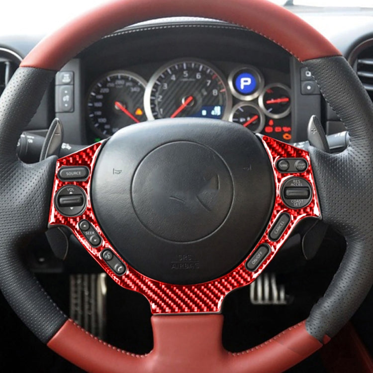 Stylish 3-Piece Carbon Fibre Decorative Stickers for Nissan GTR R35 Dashboard & Steering Wheel (2008-2016)