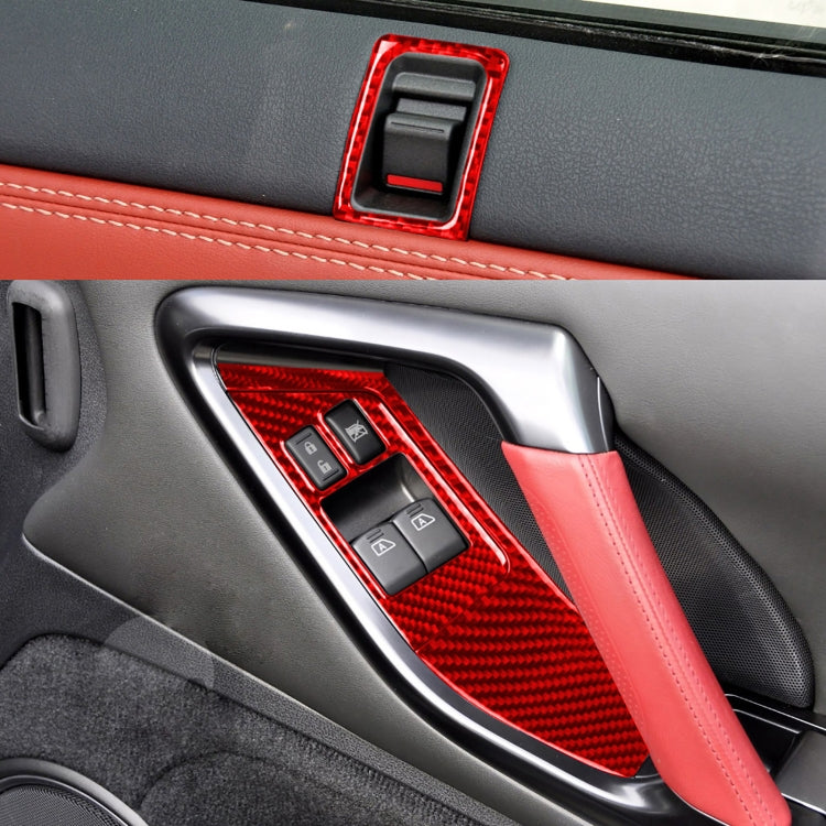 6-Piece Carbon Fibre Window Lift Button and Door Lock Decor for Nissan GTR R35 (2008-2016) - Right-Hand Drive