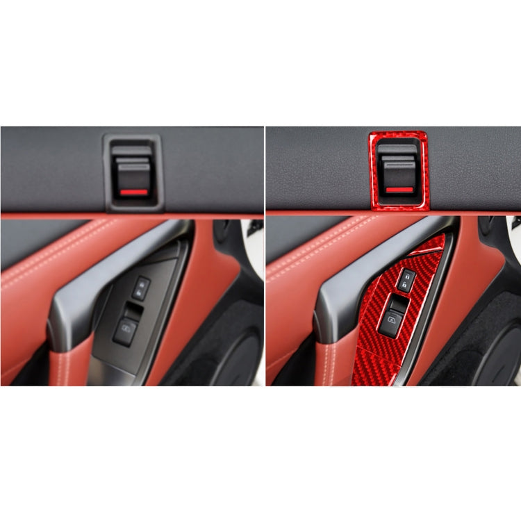 6-Piece Carbon Fibre Window Lift Button and Door Lock Decor for Nissan GTR R35 (2008-2016) - Right-Hand Drive