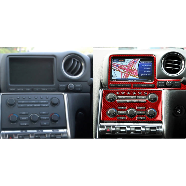 Carbon Fibre Decorative Stickers for Nissan GTR R35 (2008-2016) - 2 Piece Set for Enhanced Navigation Style
