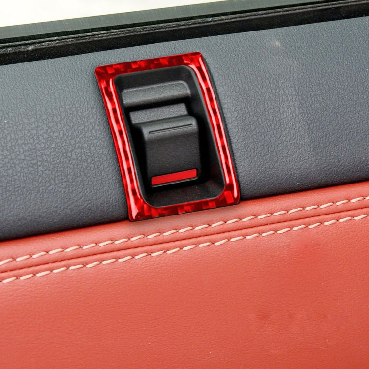 2-Piece Carbon Fibre Car Door Lock Trim Stickers for Nissan GTR R35 (2008-2020) - Universal Fit for Left and Right Driving