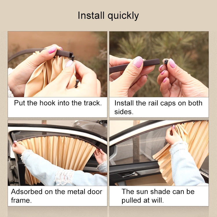 2 PCS Car Auto Sunshade Curtains Windshield Cover for the Rear Seat