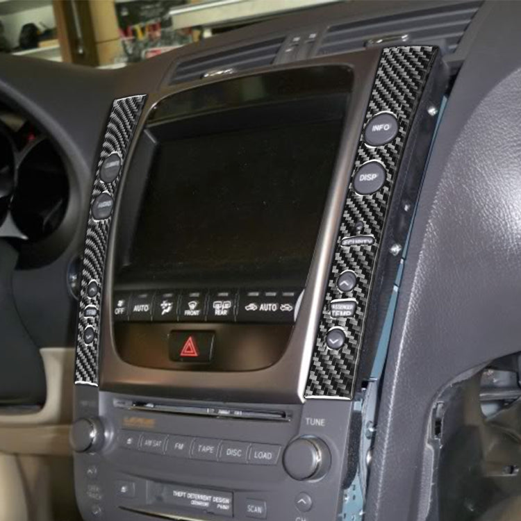 Carbon Fibre Interior Stickers for Lexus GS (2006-2011) - 2-Piece Central Control Panel Enhancement, Fits Left & Right Drive