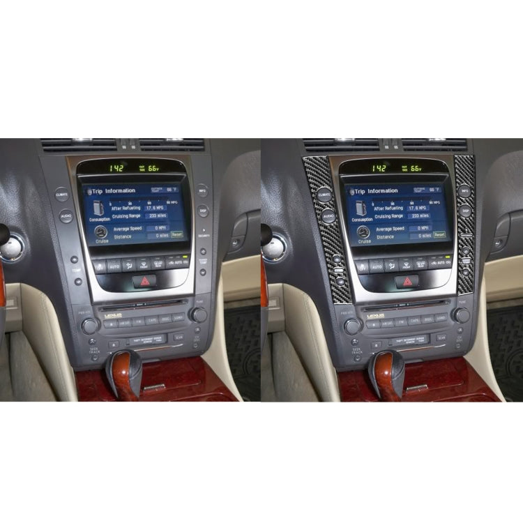 Carbon Fibre Interior Stickers for Lexus GS (2006-2011) - 2-Piece Central Control Panel Enhancement, Fits Left & Right Drive