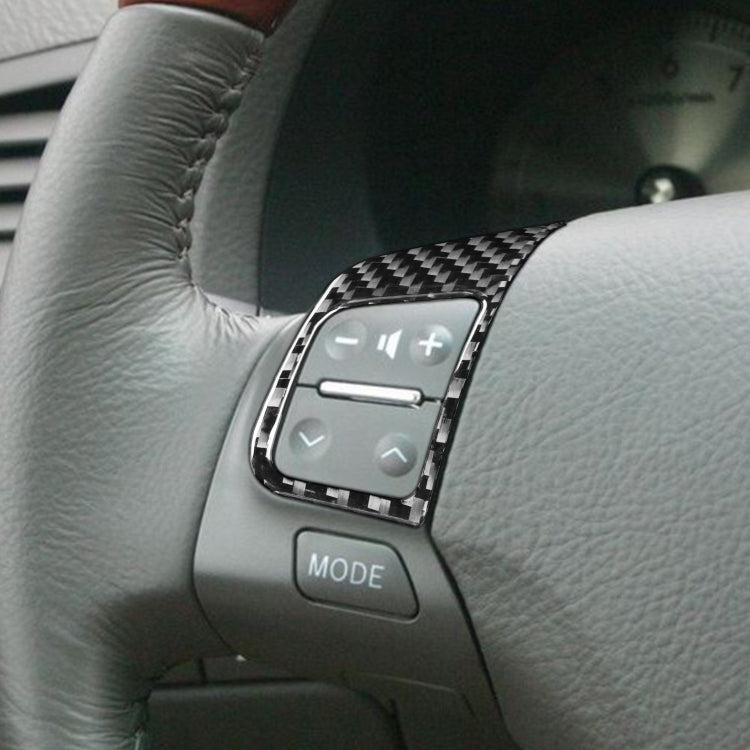 Set of 2 Carbon Fibre Decorative Stickers for Lexus GS Steering Wheel Buttons (2006-2011) - Universal Fit for Left and Right Drive