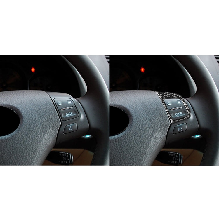 Set of 2 Carbon Fibre Decorative Stickers for Lexus GS Steering Wheel Buttons (2006-2011) - Universal Fit for Left and Right Drive