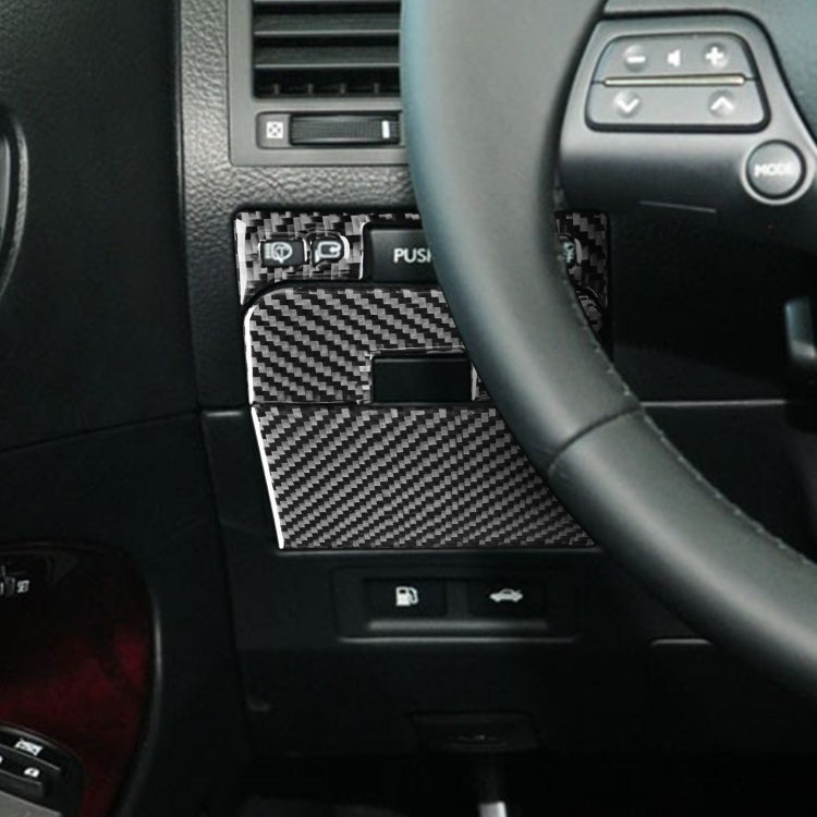 3-Piece Carbon Fibre Decorative Sticker Set for Lexus GS Boot Switch Panel (2006-2011) - Fits Both Left and Right-Hand Drive