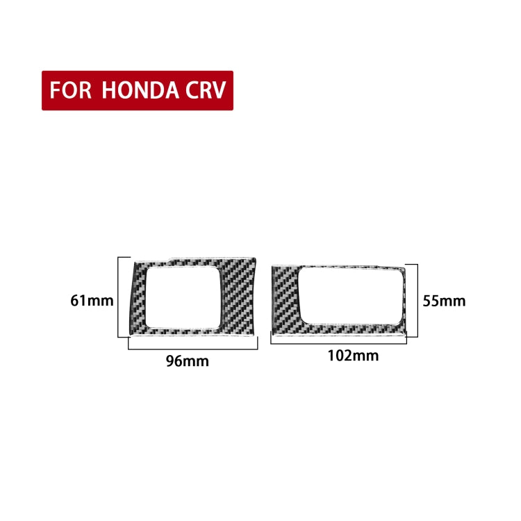 2-Piece Carbon Fibre Central Control Card Box Decorative Stickers for Honda CR-V (2007-2011) - Right-Hand Drive