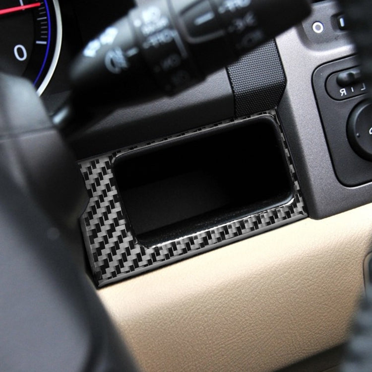2-Piece Carbon Fibre Central Control Card Box Decorative Stickers for Honda CR-V (2007-2011) - Right-Hand Drive