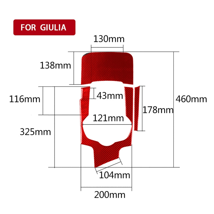 Sleek Carbon Fibre Gearbox Panel Decals for Alfa Romeo Giulia (2017-2019) - Set of 3 for Left-Hand Drive