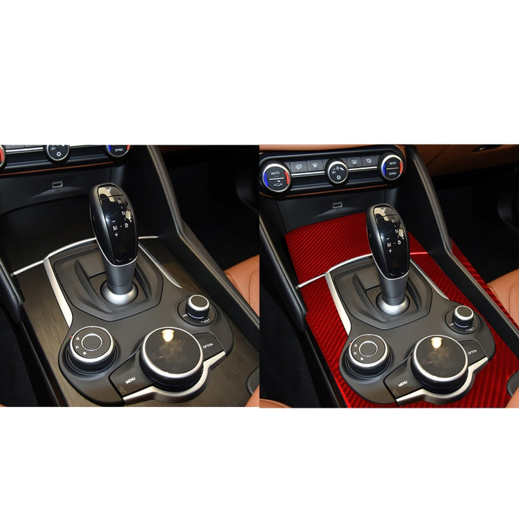 Sleek Carbon Fibre Gearbox Panel Decals for Alfa Romeo Giulia (2017-2019) - Set of 3 for Left-Hand Drive