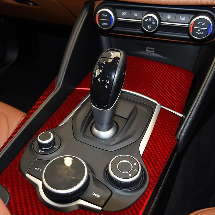 Carbon Fibre Gear Box Panel Trim Stickers - 3 Piece Set for Alfa Romeo Giulia 2017-2019 (Right Hand Drive)