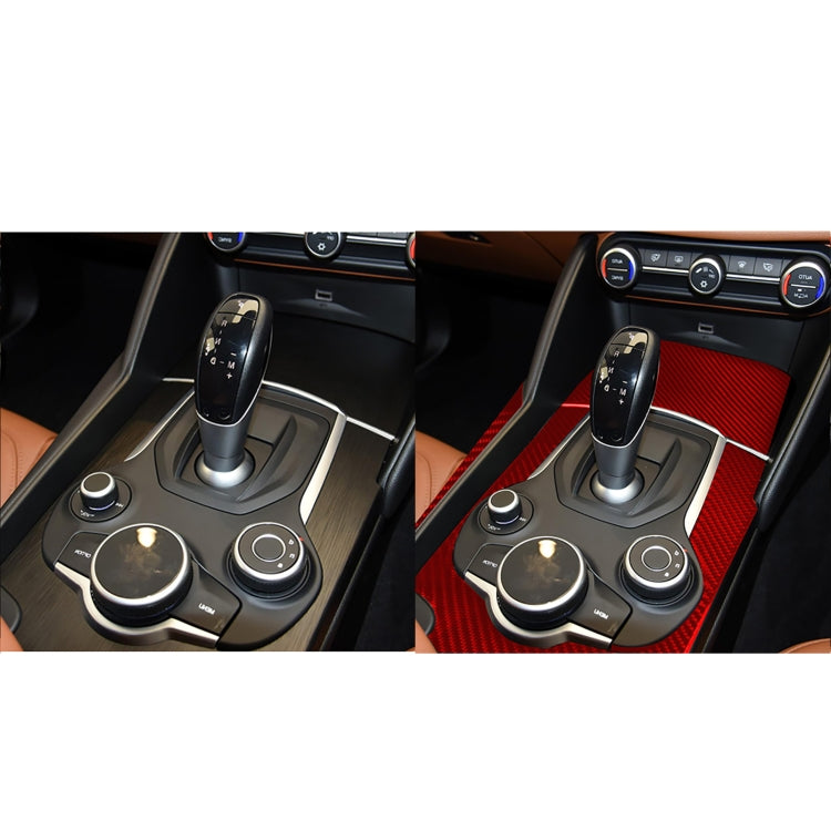 Carbon Fibre Gear Box Panel Trim Stickers - 3 Piece Set for Alfa Romeo Giulia 2017-2019 (Right Hand Drive)