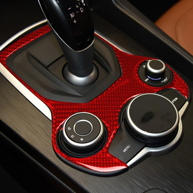 Carbon Fibre Decorative Gear Panel Sticker for Alfa Romeo Giulia (2017-2019) - Universal Fit for Left and Right Drive
