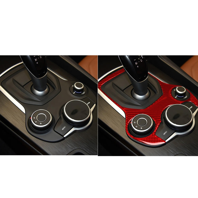 Carbon Fibre Decorative Gear Panel Sticker for Alfa Romeo Giulia (2017-2019) - Universal Fit for Left and Right Drive