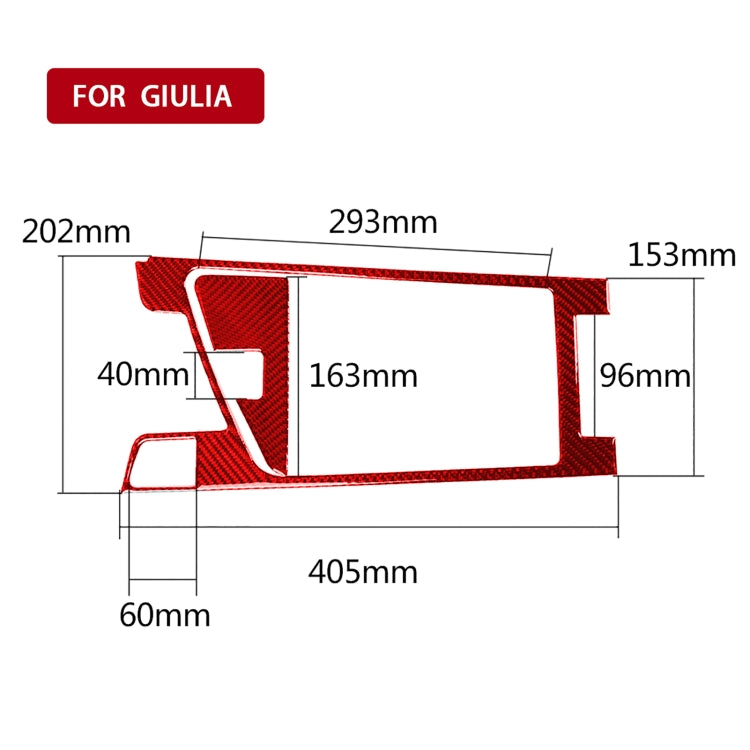 Set of 2 Carbon Fibre Decorative Stickers for Alfa Romeo Giulia Armrest Box (2017-2019) - Left Drive