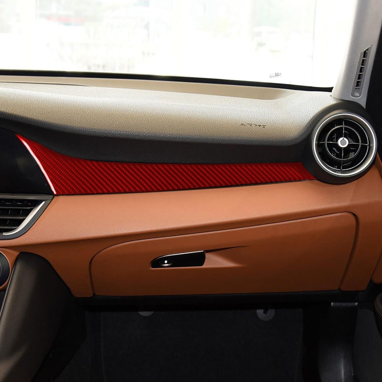 Sleek Carbon Fibre Dashboard Trim Sticker for Alfa Romeo Giulia 2017-2019, Left Hand Drive