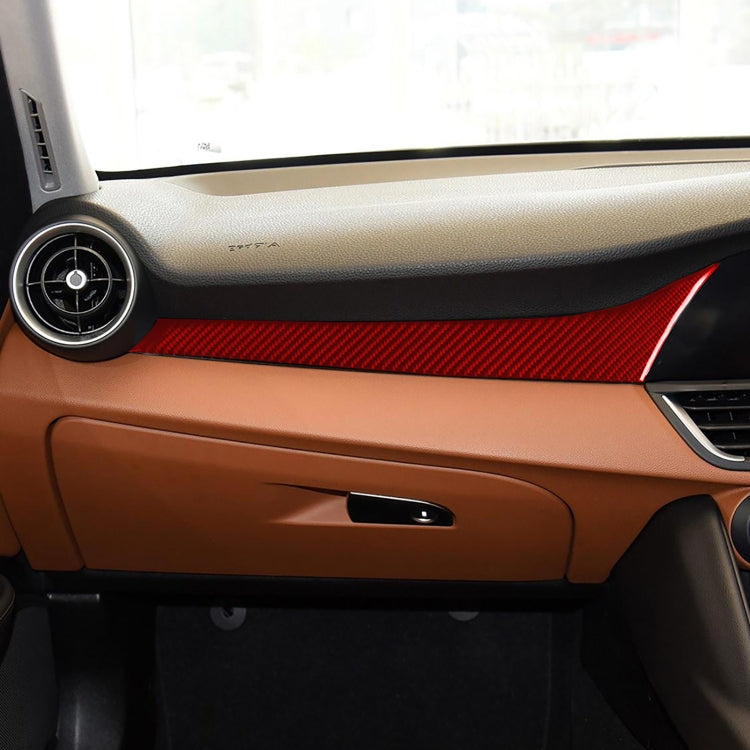 Sleek Carbon Fibre Dashboard Trim Sticker for Alfa Romeo Giulia (2017-2019) - Right-Hand Drive