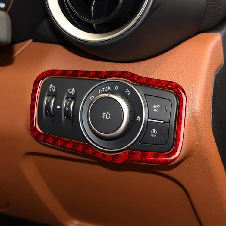 Carbon Fibre Decorative Sticker for Alfa Romeo Giulia 2017-2019 Headlight Switch Panel (Right Drive)