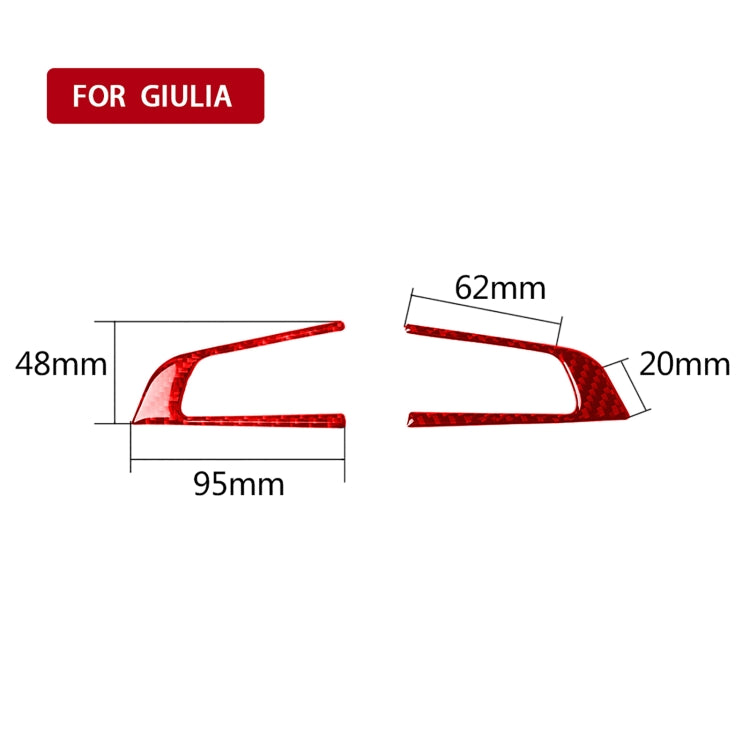 Carbon Fibre Steering Wheel Button Panel Stickers - 2 PCS Set for Alfa Romeo Giulia (2017-2019)
