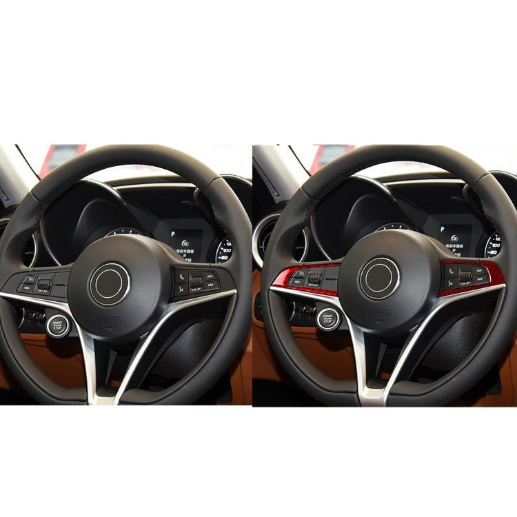 Carbon Fibre Steering Wheel Button Panel Stickers - 2 PCS Set for Alfa Romeo Giulia (2017-2019)