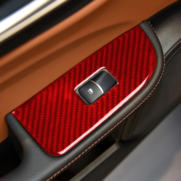 Set of 4 Carbon Fibre Decorative Stickers for Alfa Romeo Giulia 2017-2019 Window Buttons, Right-Hand Drive