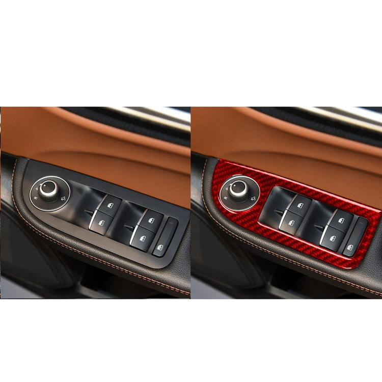 Set of 4 Carbon Fibre Decorative Stickers for Alfa Romeo Giulia 2017-2019 Window Buttons, Right-Hand Drive