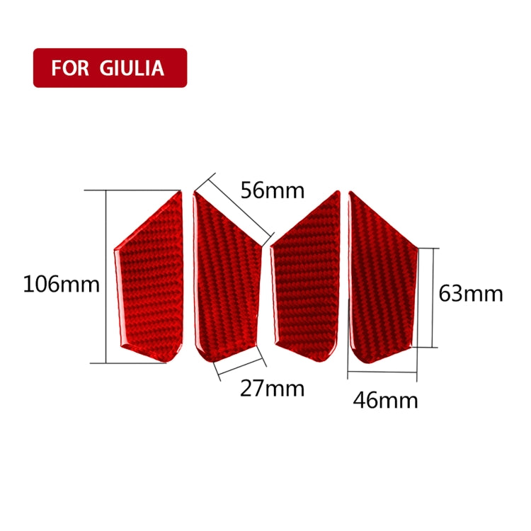 Carbon Fibre Decorative Door Bowl Stickers - 4 Piece Set for Alfa Romeo Giulia (2017-2019)