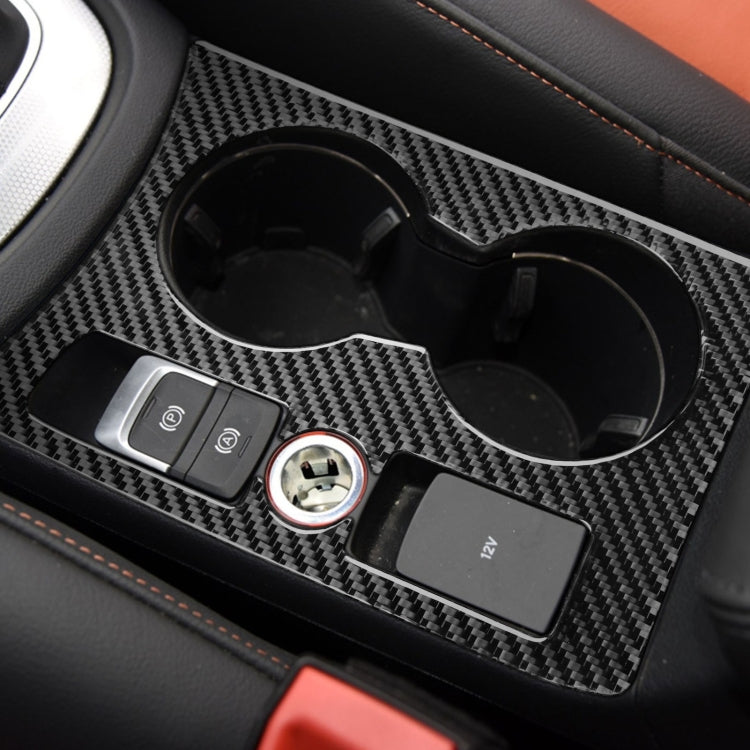 Sleek Carbon Fibre Water Cup Panel Trim Sticker for Audi Q3 (2013-2018), Left Drive