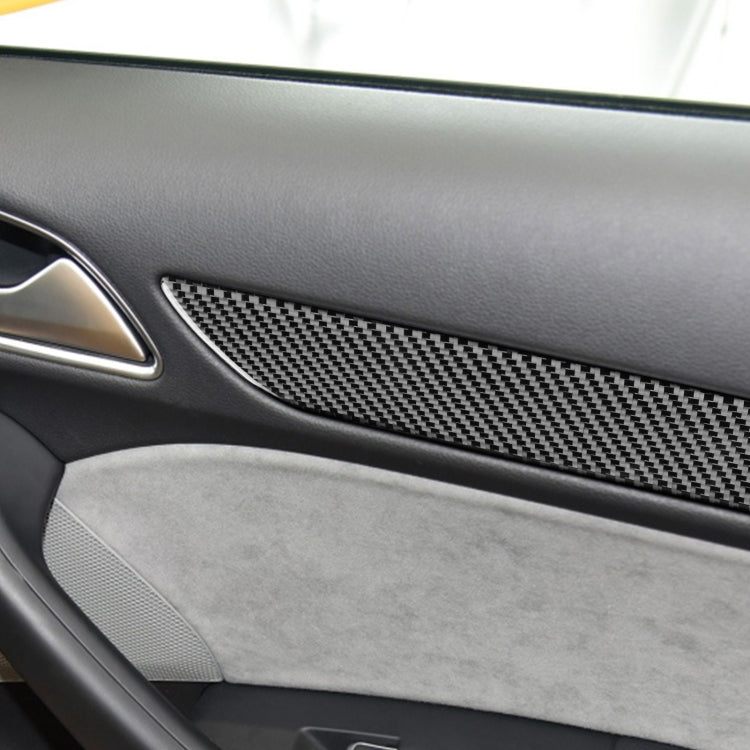 Carbon Fibre Door Trim Stickers for Audi Q3 (2013-2018) - 4 Piece Set for Enhanced Interior Elegance
